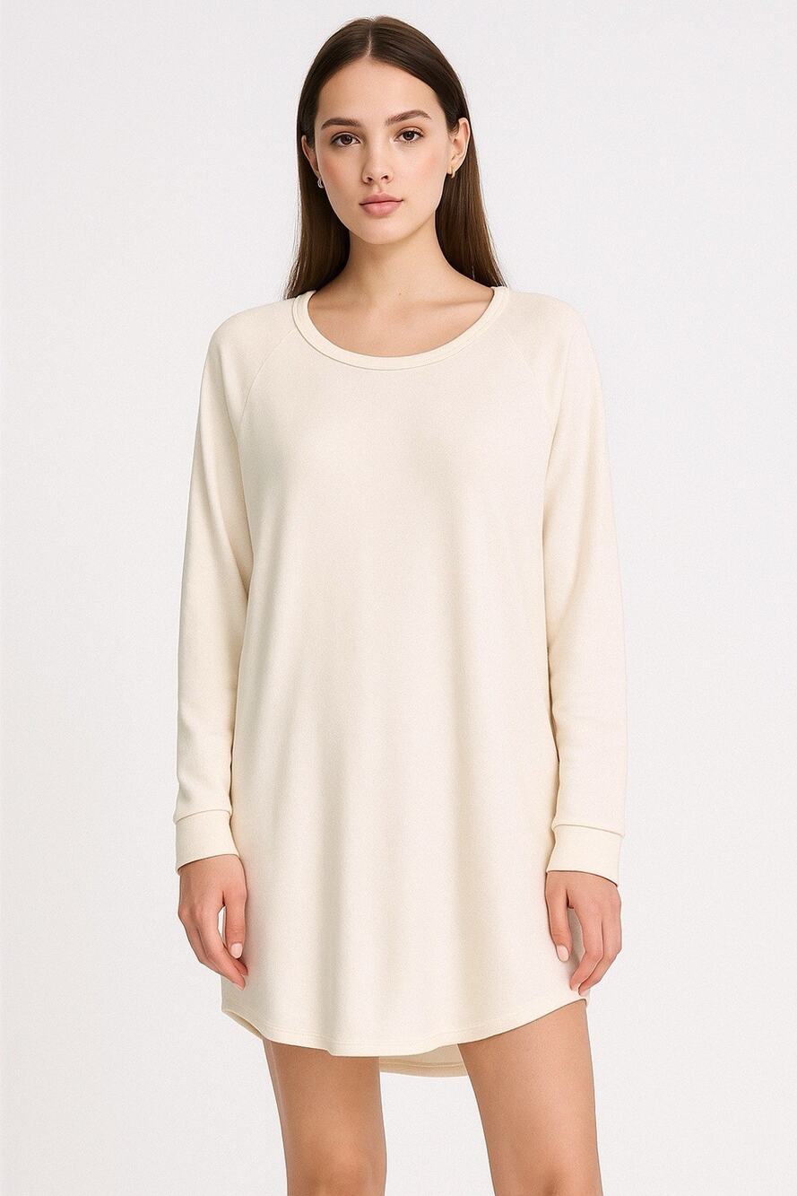James Perse Women’s Long Sleeve Tunic Dress – Cream / Off-White – Size 3 (Large)